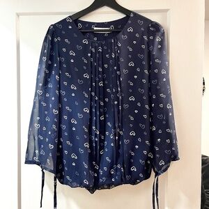 Lobas - Navy Silk Blouse